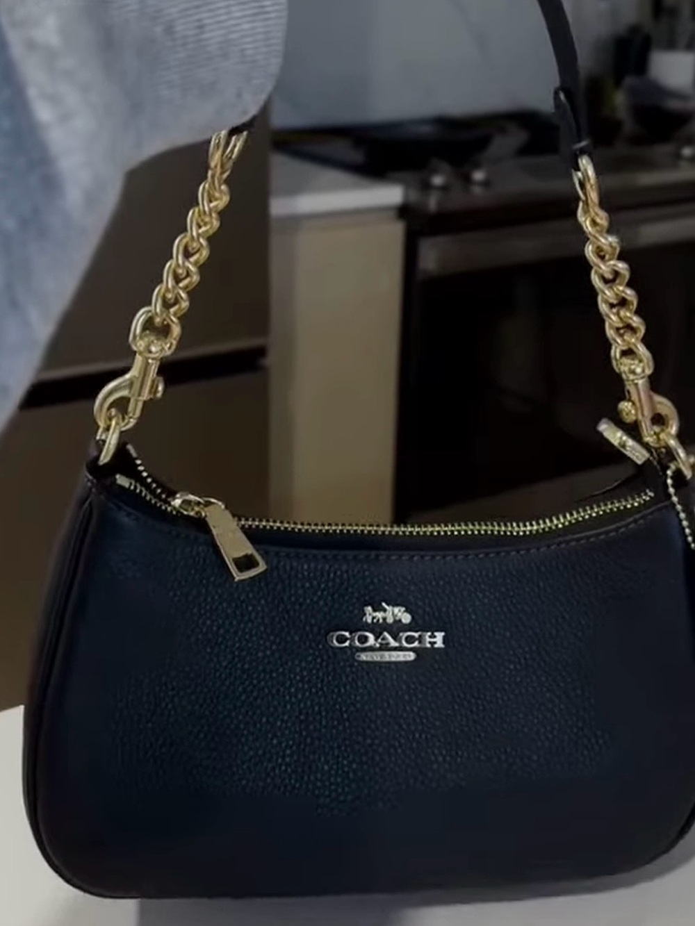 Coach Black Leather Shoulder Bag